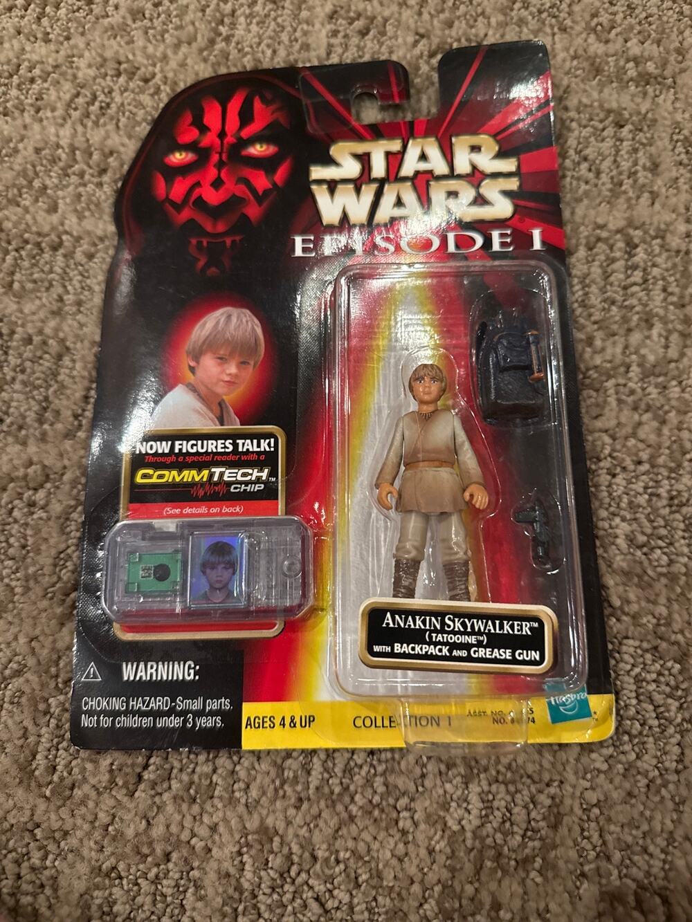 1999 Star Wars Episode I Anakin Skywalker Naboo CommTech Chip Figure MOC Hasbro